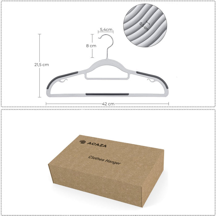 ACAZA Kledinghanger Grijs - 20 st.