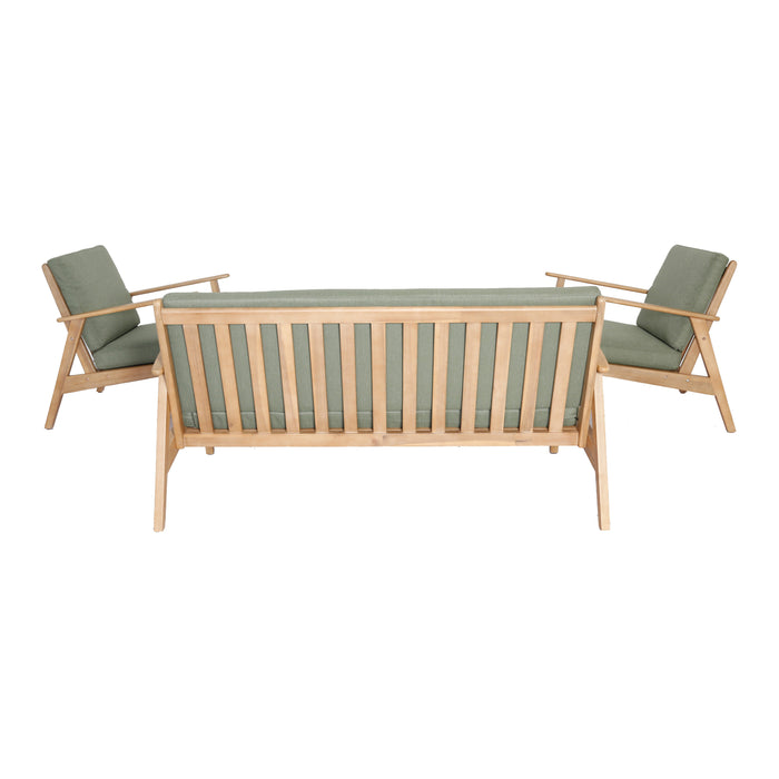 by fonQ Olive Loungeset 2-Zitsbank en Tuinstoelen Acaciahout