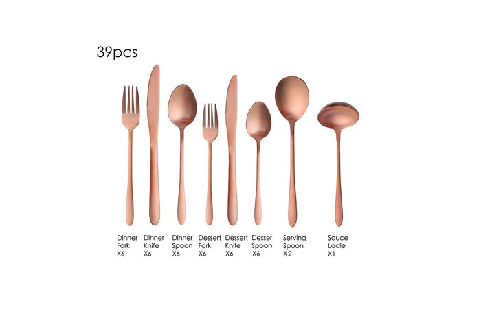 Buccan - Bestekset - London - 39 delig - Roségoud