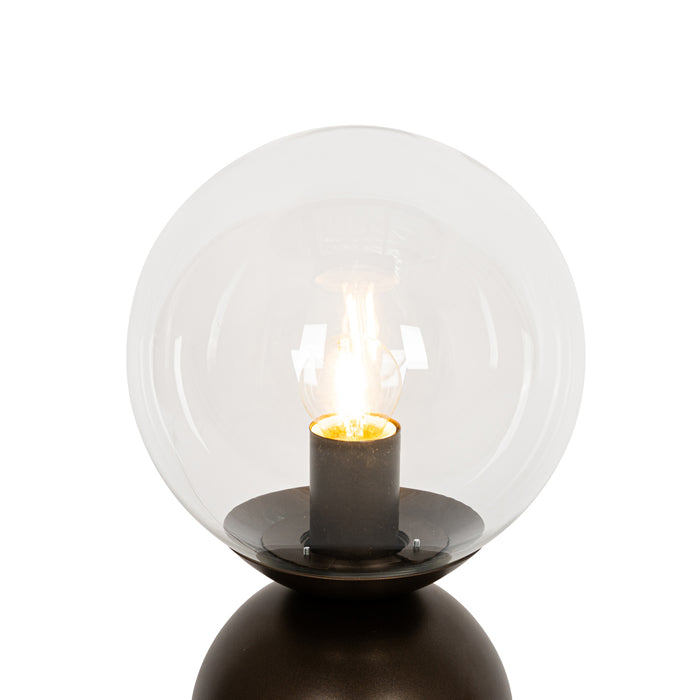 QAZQA Hotel chique tafellamp donkerbrons met helder glas - Pallon