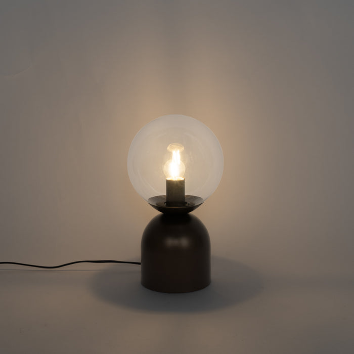 QAZQA Hotel chique tafellamp donkerbrons met helder glas - Pallon