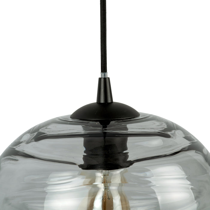 Leitmotiv - Pendant lamp Glamour Globe glass grey