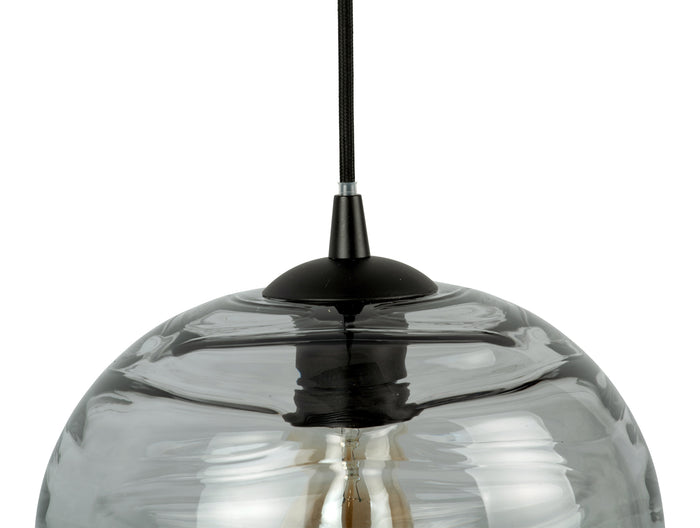 Leitmotiv - Pendant lamp Glamour Globe glass grey