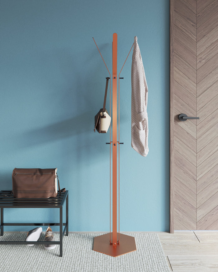 Gorillz Stack - Kapstok Staand - Industrieel Design - Koperbruin