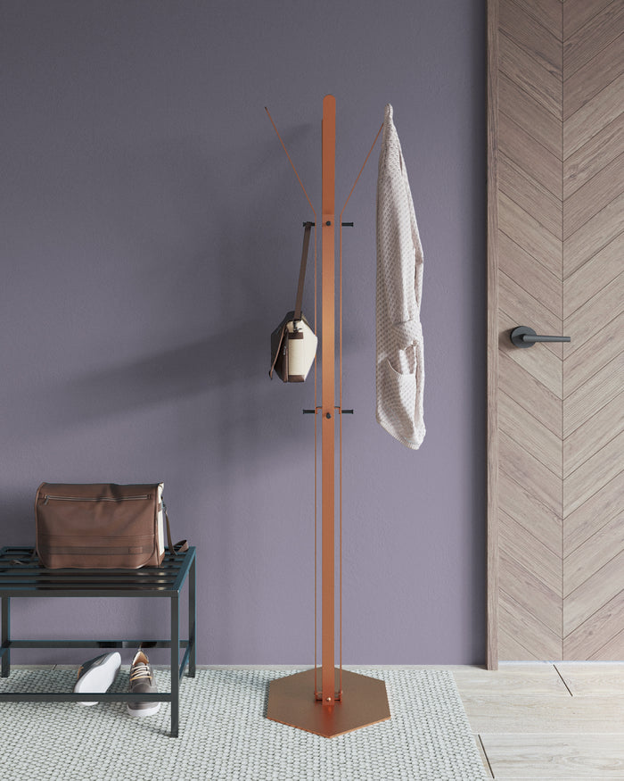 Gorillz Stack - Kapstok Staand - Industrieel Design - Koperbruin