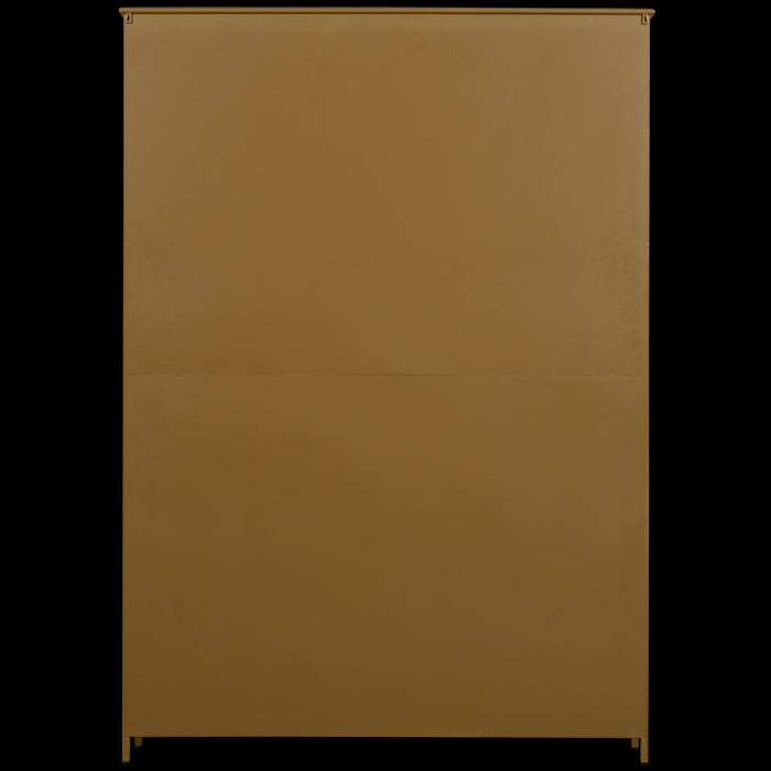 WOOOD 3-deurs vitrinekast XL Exhibit - Metaal - Geel - 200x142x44 cm