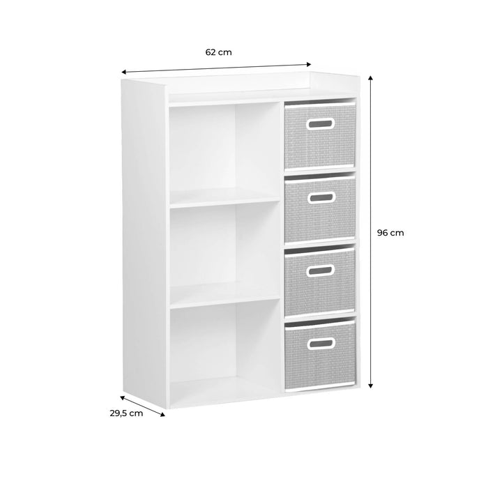 sweeek - Kinderopbergmeubel met 4 plantenvezelmanden