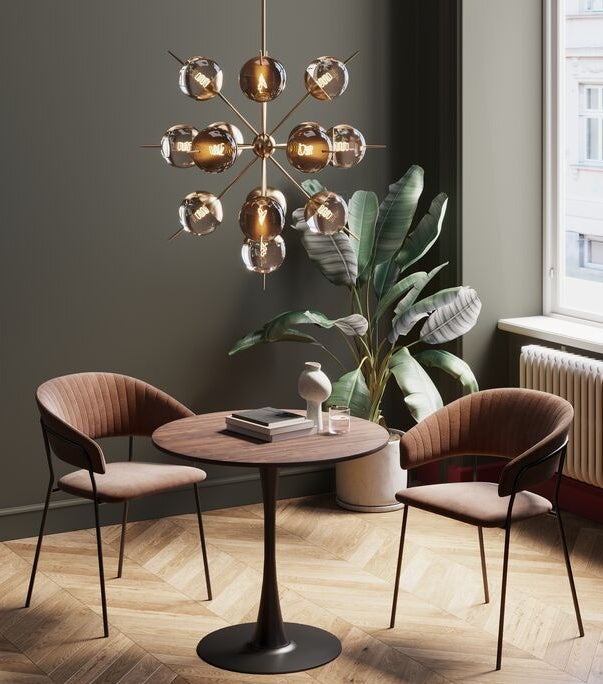 Kare Design Schickeria Ronde Bistrotafel 80 Cm - Walnoot|Zwart