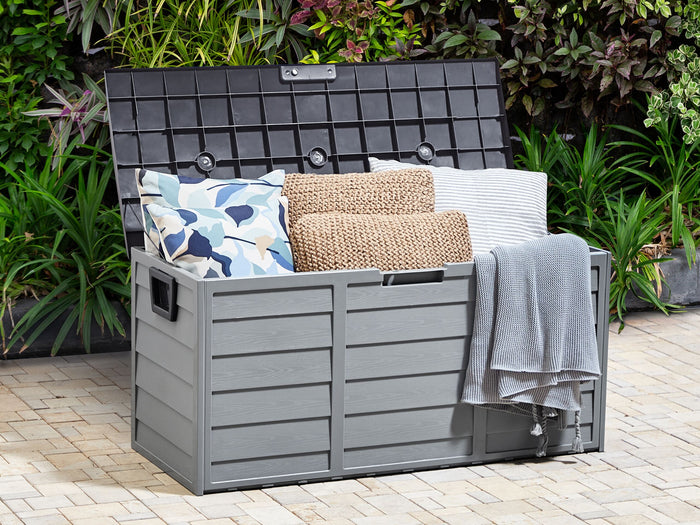 Beliani - LOCARNO - Kussenbox - Grijs - 112 cm - Synthetisch materiaal