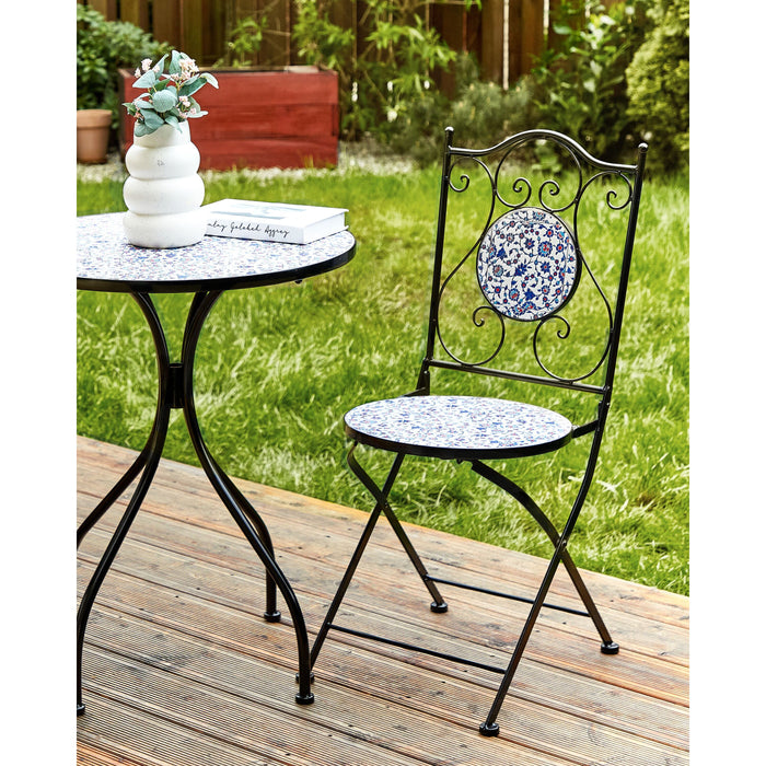 Beliani - CAMPRENA - Tuinstoel set van 2 - Zwart - Metaal