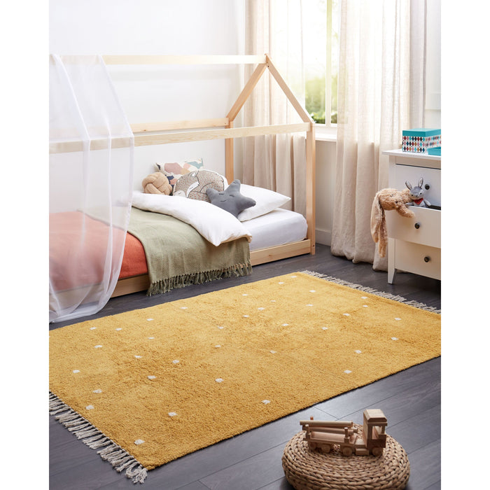 Beliani - ASTAF - Vloerkleed - Mosterdgeel - 140 x 200 cm - Katoen