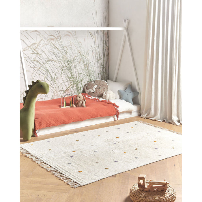 Beliani - ASTAF - Vloerkleed - Gebroken wit - 140 x 200 cm - Katoen