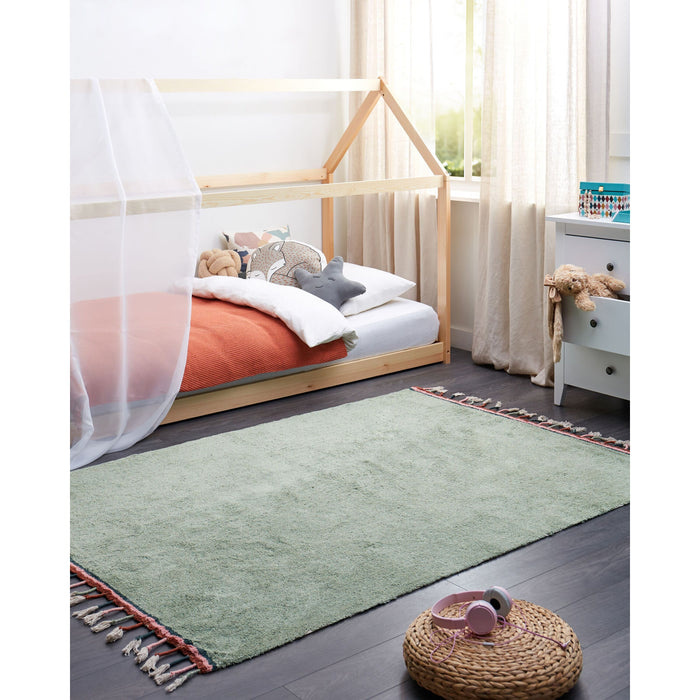 Beliani - CAPARLI - Vloerkleed - Lichtgroen - 140 x 200 cm - Katoen