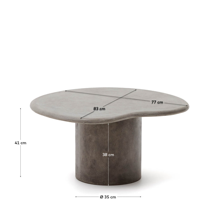 Kave Home - Salontafel Macarella van cement 83 x 77 cm