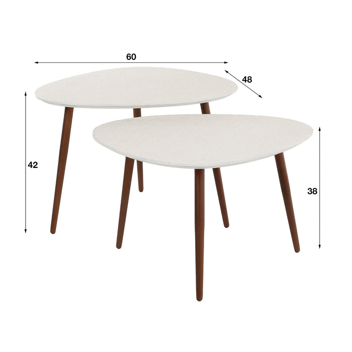 Giga Meubel - Salontafel Organisch - Composiet - Set Van 2 - 48x59x42cm