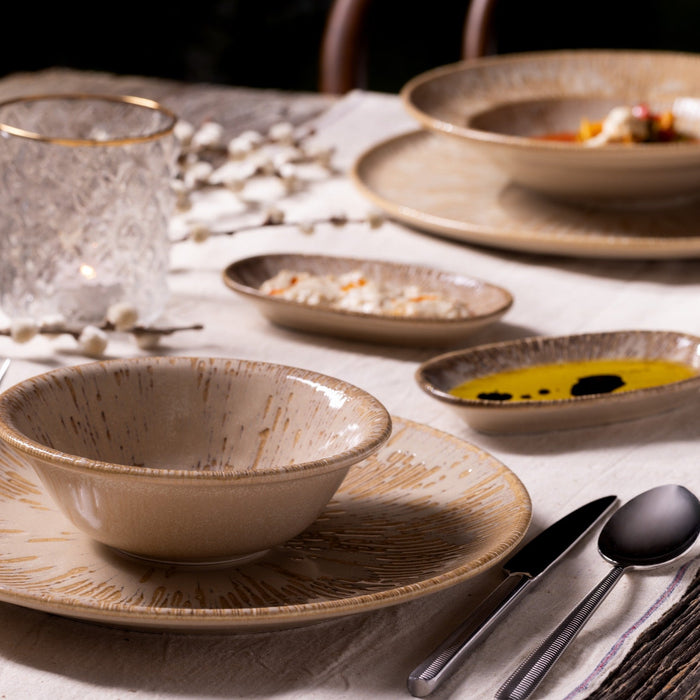 Bonna Pizzabord - Sand Snell - Porselein - 32 cm - set van 2