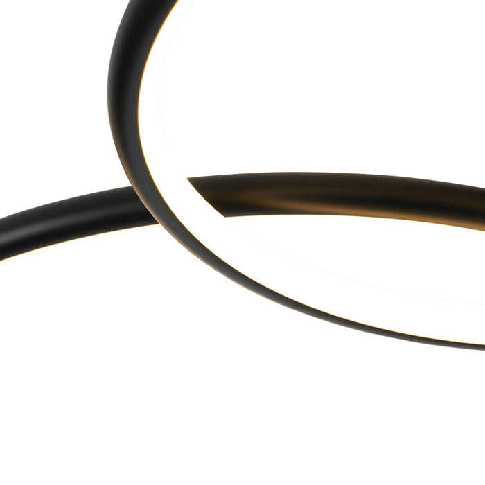 QAZQA Design plafondlamp zwart incl. LED 3-staps dimbaar 4-lichts -