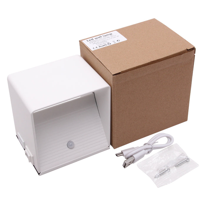 LT-Luce Oplaadbare Wandlamp Wit Accu Led 7 Watt USB Magneet 2700K