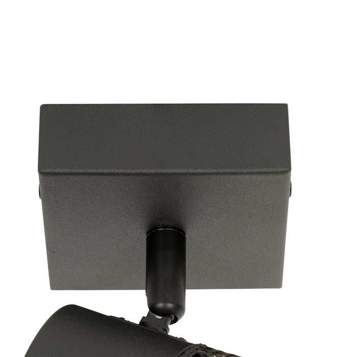 QAZQA Industriële spot zwart verstelbaar - Jim