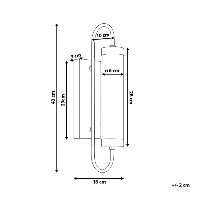 Beliani - HENRY - Wandlamp - Zwart|Goud - Metaal