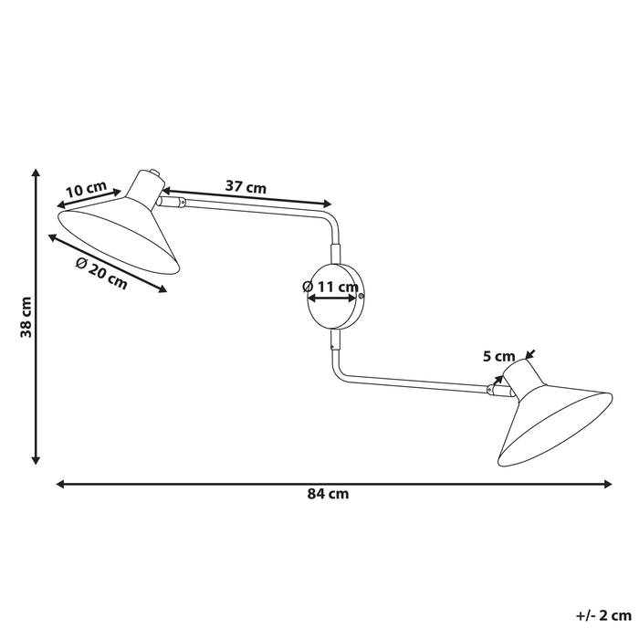 Beliani - KADASSA - Wandlamp - Goud - Staal
