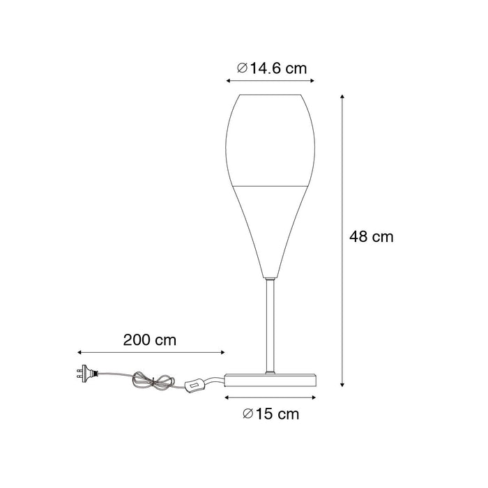 QAZQA Moderne tafellamp zwart met opaal glas - Drop