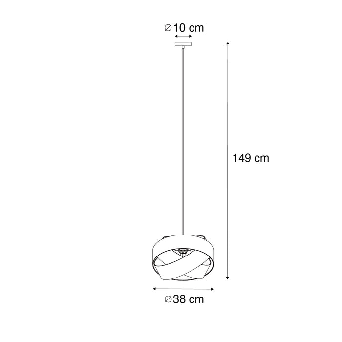 QAZQA Moderne hanglamp wit met zwart - Cloth