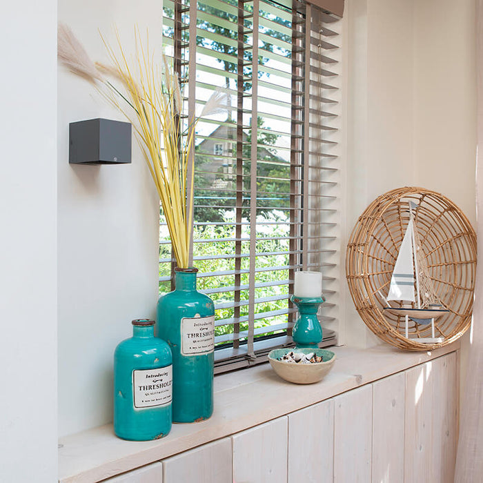 QAZQA Moderne wandlamp donkergrijs - Transfer