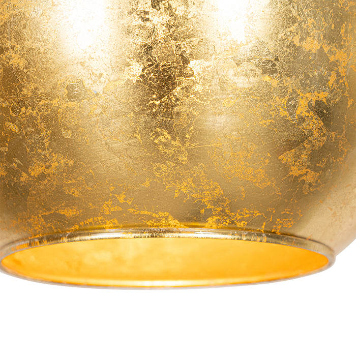QAZQA Design hanglamp zwart met goud glas 5-lichts - Bert
