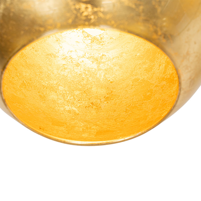 QAZQA Design hanglamp zwart met goud glas 5-lichts - Bert