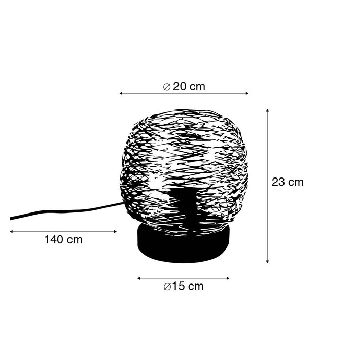 QAZQA Design tafellamp goud met zwart 20 cm - Sarella