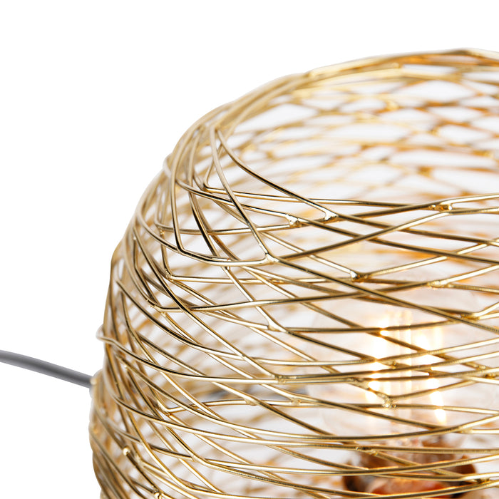 QAZQA Design tafellamp goud met zwart 20 cm - Sarella