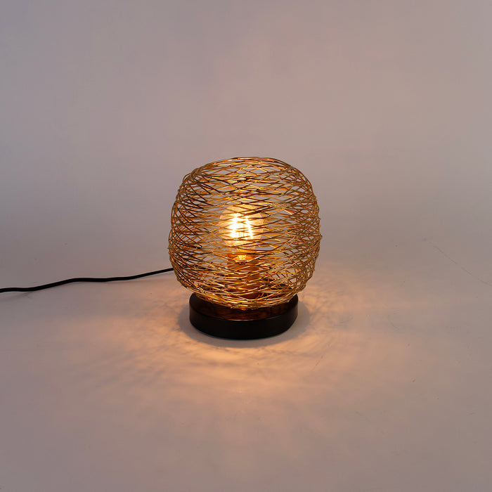 QAZQA Design tafellamp goud met zwart 20 cm - Sarella