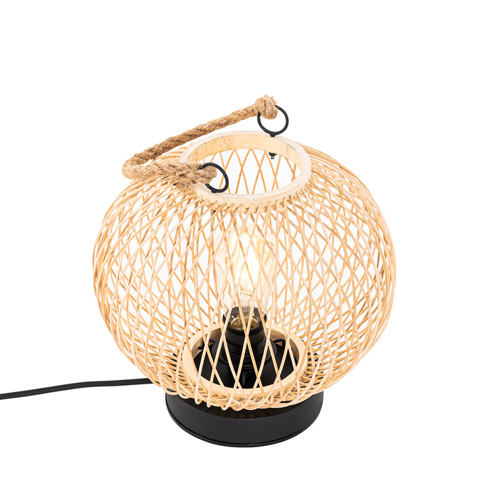 QAZQA Landelijke buiten tafellamp rotan - Calamus