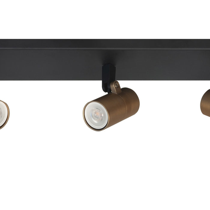 Highlight Spot Piccolo Zwart-Goud GU10 mini 35mm 3-Lichts Balk