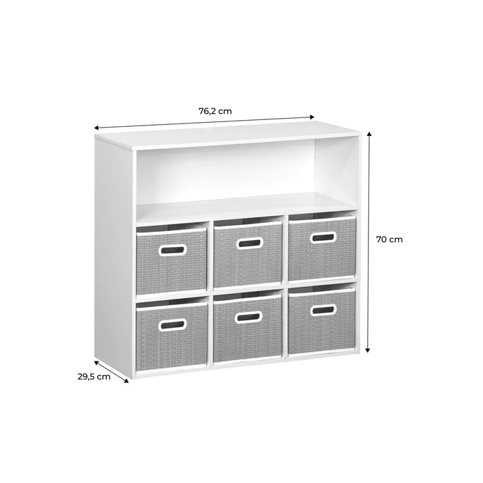 sweeek - Kinderopbergmeubel met 6 plantenvezelmanden