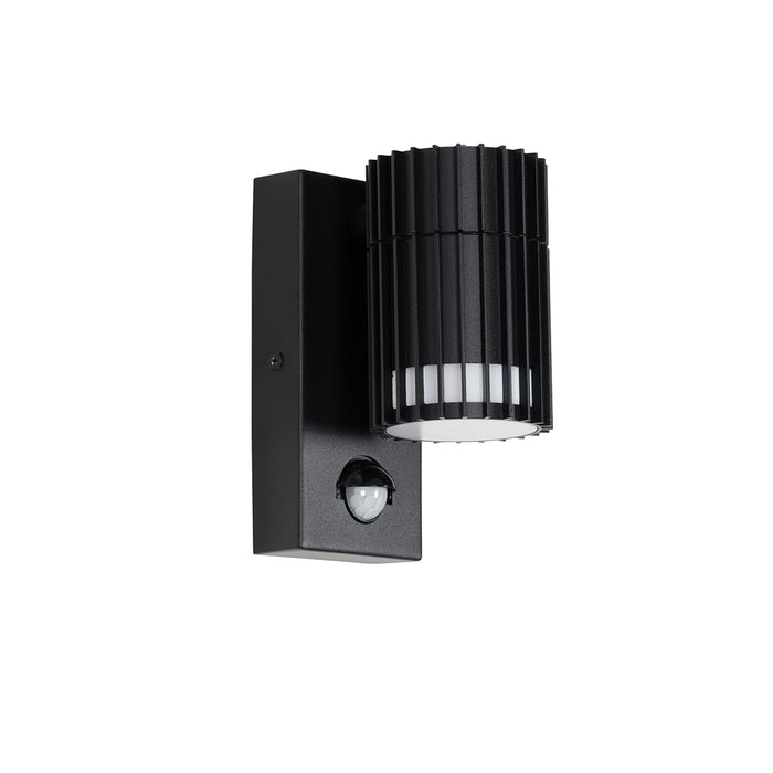 QAZQA Design buiten wandlamp zwart met bewegingssensor IP44 - Boris