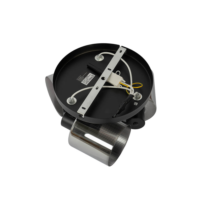 QAZQA Plafondspot zwart met smoke glas rond 3-lichts verstelbaar -