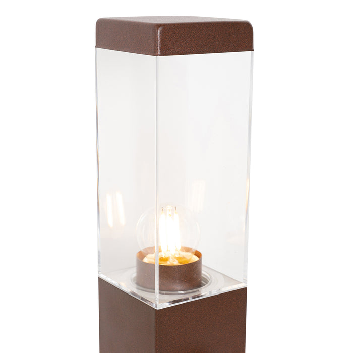 QAZQA Buitenlamp roestbruin 80 cm met stopcontact IP44 - Malios