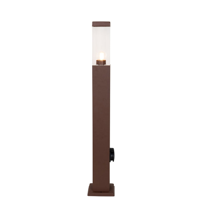 QAZQA Buitenlamp roestbruin 80 cm met stopcontact IP44 - Malios