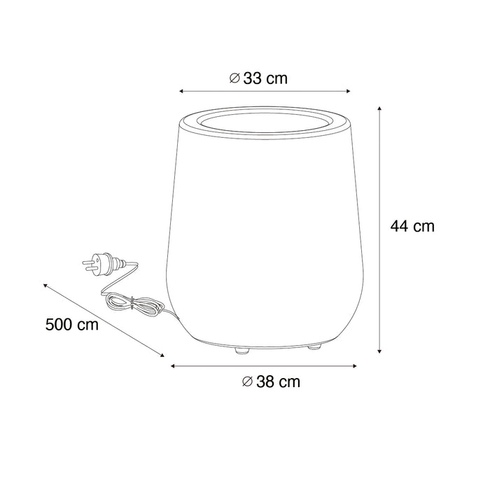 QAZQA Smart buiten vloerlamp bloempot wit IP44 incl. Wifi A60 -