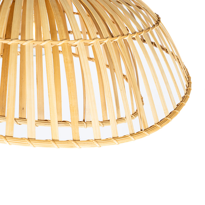 QAZQA Oosterse booglamp zwart met naturel bamboe - Pua