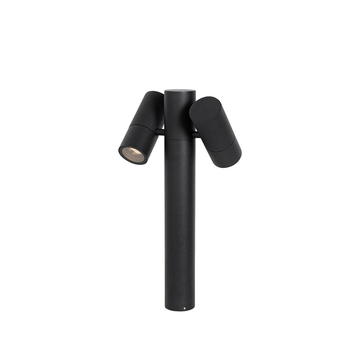 QAZQA Staande buitenlamp zwart 50 cm 2-lichts verstelbaar - Duo
