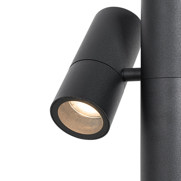 QAZQA Staande buitenlamp zwart 50 cm 2-lichts verstelbaar - Duo