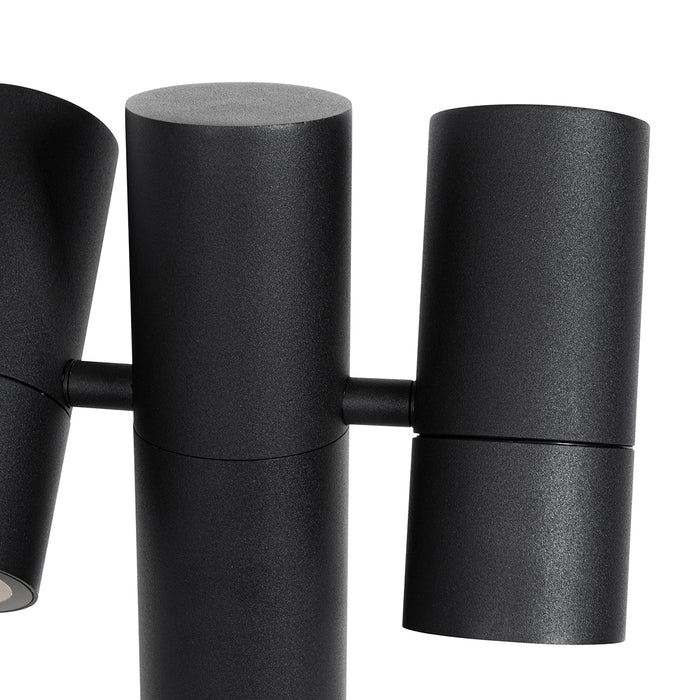 QAZQA Staande buitenlamp zwart 50 cm 2-lichts verstelbaar - Duo