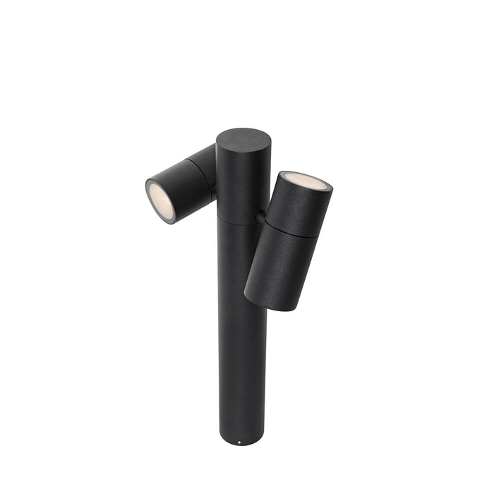 QAZQA Staande buitenlamp zwart 50 cm 2-lichts verstelbaar - Duo