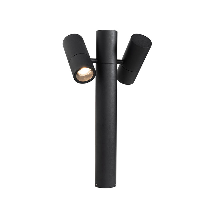 QAZQA Staande buitenlamp zwart 50 cm 2-lichts verstelbaar - Duo
