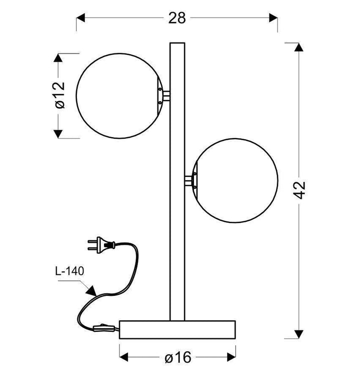 Candellux Tafellamp Kama 2-lichts