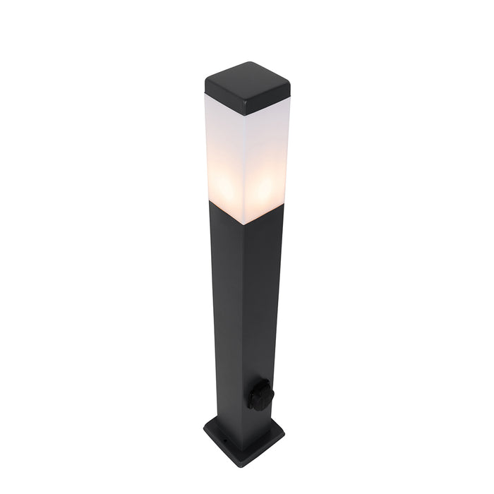 QAZQA Buitenlamp donkergrijs 80 cm met stopcontact IP44 - Malios