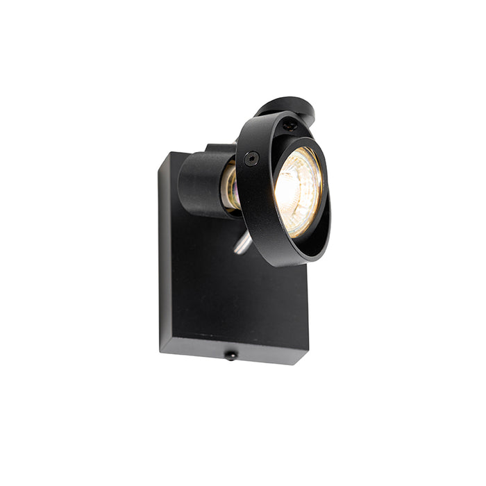 QAZQA Moderne plafondspot zwart draai- en kantelbaar GU10 50mm -